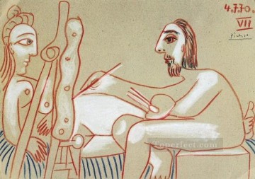Desnudo Painting - El artista y su modelo 3 1970 Desnudo abstracto